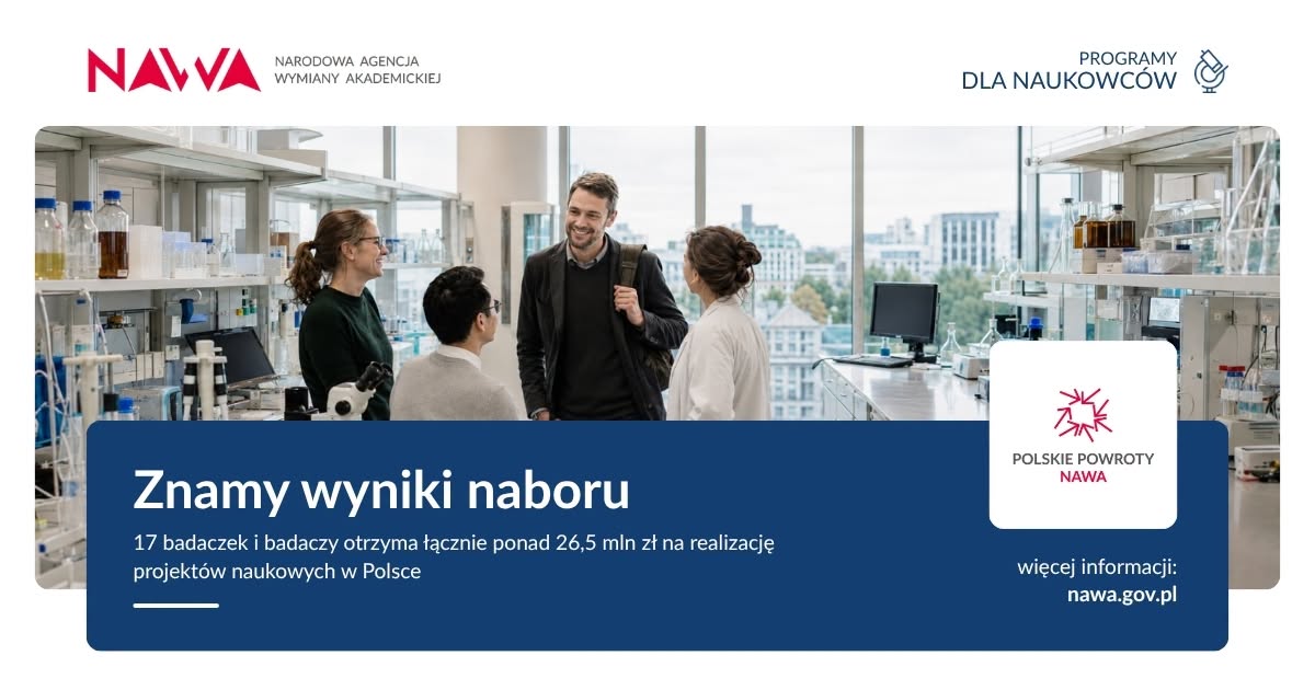 17 badaczek i badaczy wraca do Polski na projekty naukowe